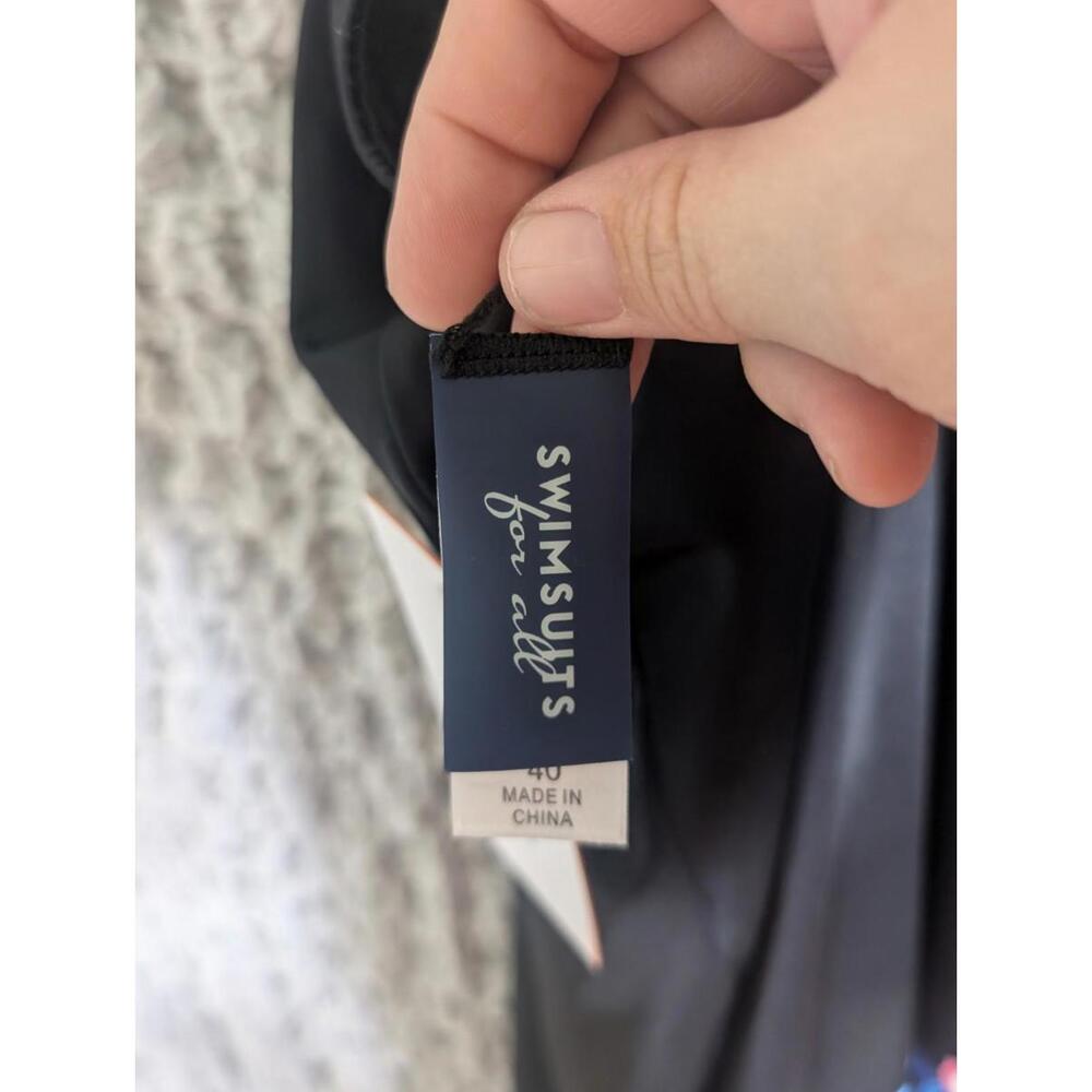 Nwt Swimsuits For All Black‎ And Floral Swim Top Size 40 - Picture 7 of 9